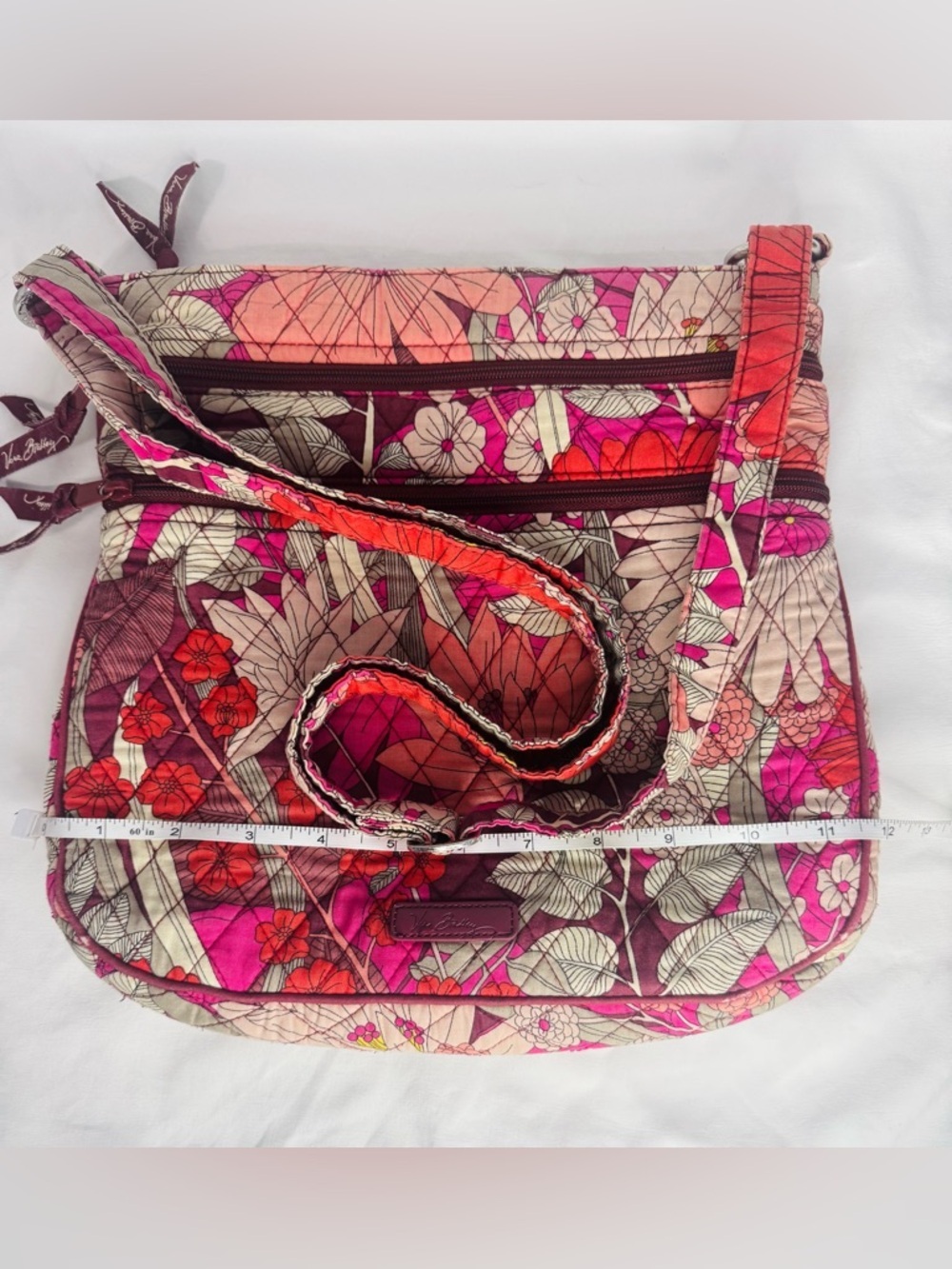 Vera Bradley Triple Zip Hipster Crossbody Bohemian Blooms Retired Floral - Picture 12 of 12
